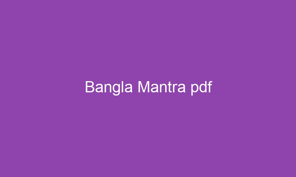 bangla mantra pdf 2792