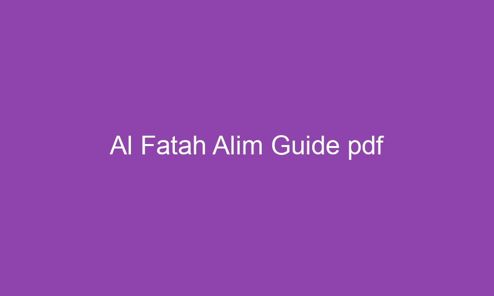 al fatah alim guide pdf 3402