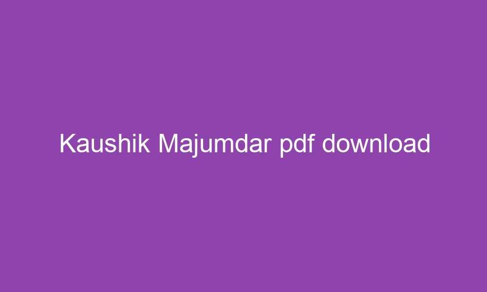 kaushik majumdar pdf download 3585