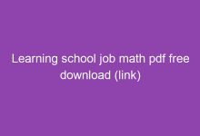 Photo of Learning school job math pdf free download (link)