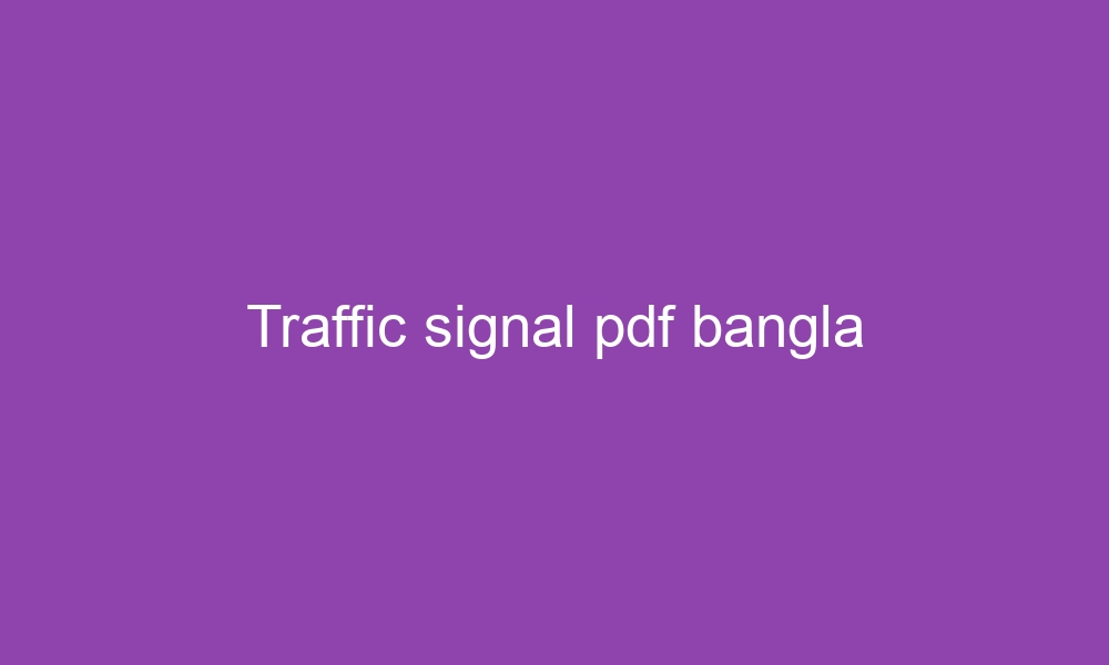 traffic signal pdf bangla 3658 1